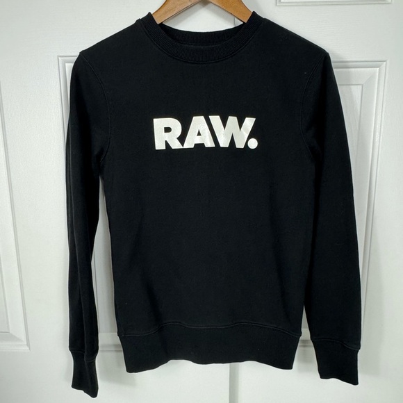 G-Star Raw Regular Crew Neck Graphic‎ Sweatshirt Men's Size XS Black - Picture 1 of 8